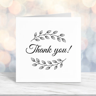 Botanical Wreath Top Bottom Thank You Self-inking Stamp
