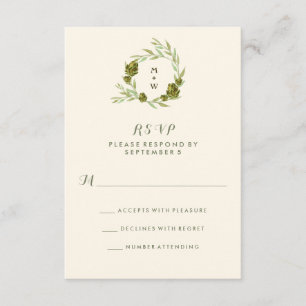 Botanical Wreath with Leaves and Artichokes RSVP