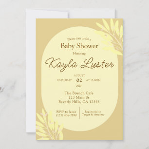 Botanical Yellow Baby Shower Invitation