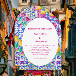 Botanical  Yellow Lemon Garden  Wedding Invitation