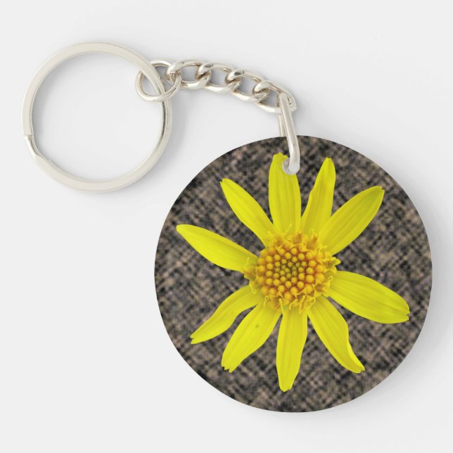 Botanical Yellow Wildflower Key Ring (Front)