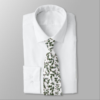 Botantical and Feathers Modern Classy Tie