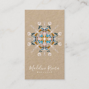 Botany Florist Yoga Boho Mandala Kraft Business Card