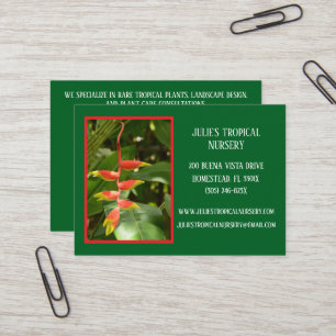 Botany Green Plant Nursery Tropical Plants Business Card