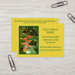 Botany Green Plant Nursery Tropical Plants  Business Card