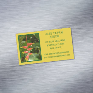 Botany Green Plant Nursery Tropical Plants Magnetic Business Card