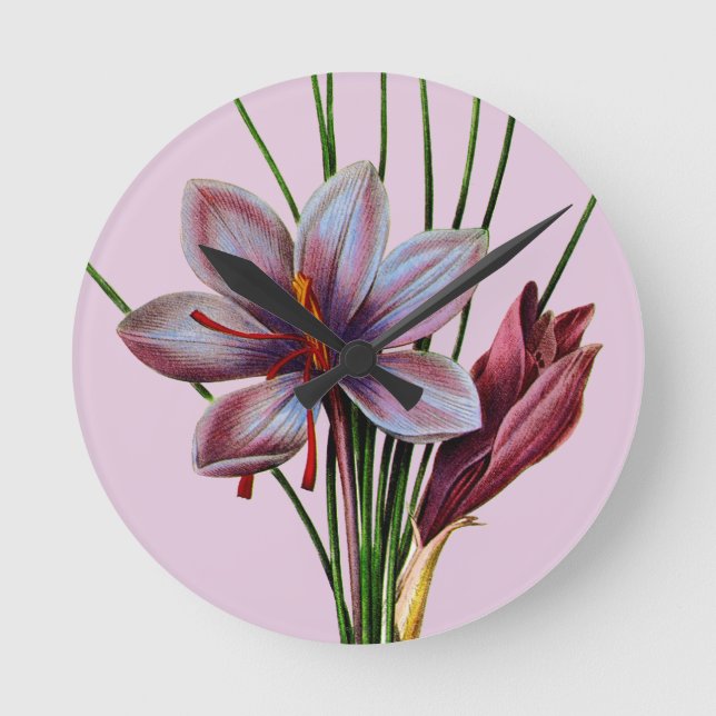 Botany: Saffron Round Clock (Front)