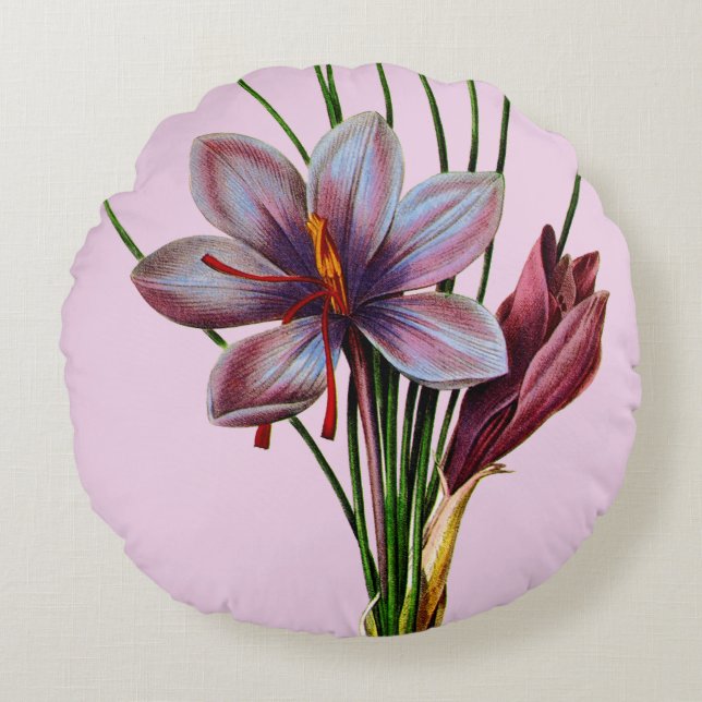 Botany: Saffron Round Cushion (Front)