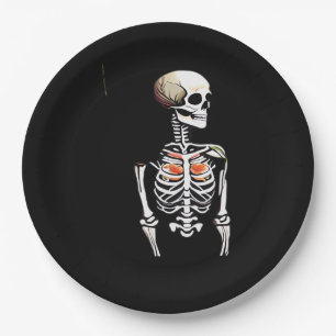 Botany - Whimsigoth Vintage Skeleton With Colourfu Paper Plate