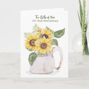 Both of You Anniversary Sunflowers Pitcher Love Card