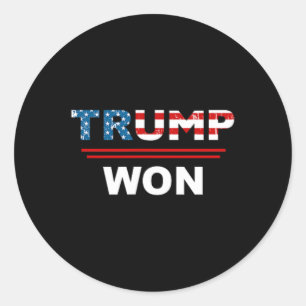 (both Side) Funny Trump Won Trump 4547th Waste Man Classic Round Sticker
