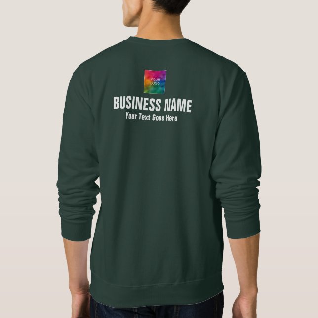 Both Side Print Business Work Uniform Mens Modern Sweatshirt (Back)