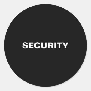 Both Sided Print Mens Womens Black Uni Security Classic Round Sticker
