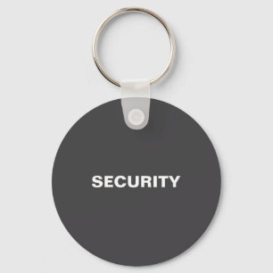 Both Sided Print Mens Womens Black Uni Security  Key Ring