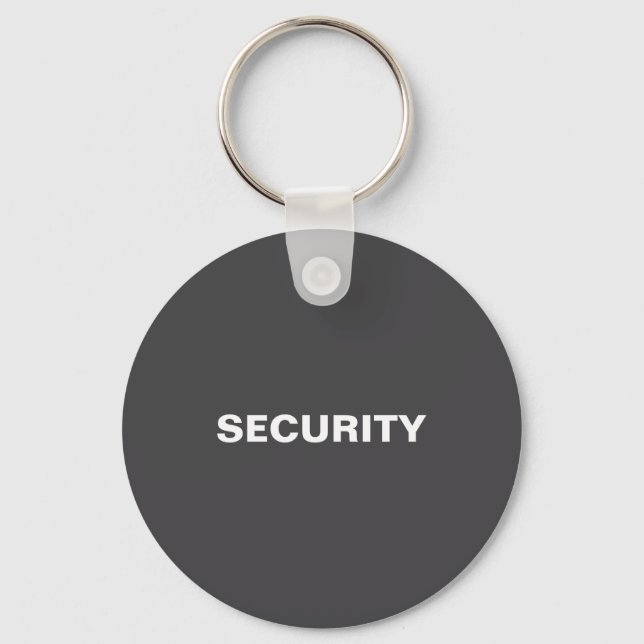 Both Sided Print Mens Womens Black Uni Security  Key Ring (Front)