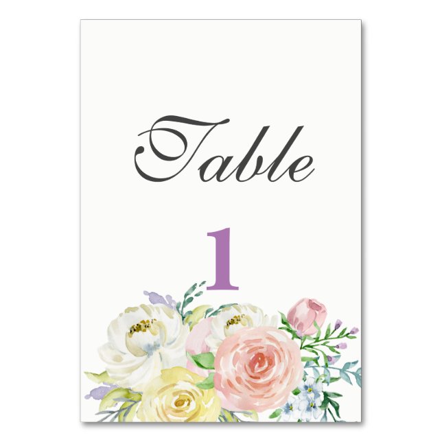 both sided spring flower,  table card (Front)