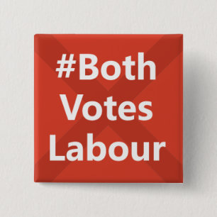 #Both Votes Labour Party Logo 15 Cm Square Badge