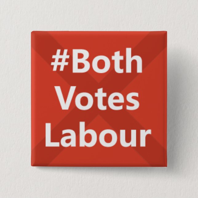 #Both Votes Labour Party Logo 15 Cm Square Badge (Front)