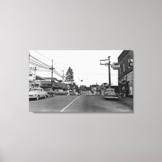 Bothell, WA - Downtown Street Scene Photograph 2 Canvas Print (Front)