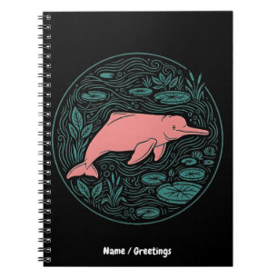 Boto Pink River Dolphin Wildlife Art Matte Salmon Notebook
