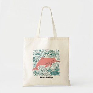 Boto Pink River Dolphin Wildlife Art Matte Salmon Tote Bag