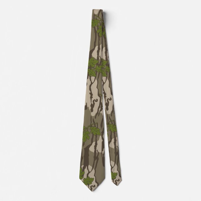 Botom lands camo oak tree leaf pattern tie (Front)