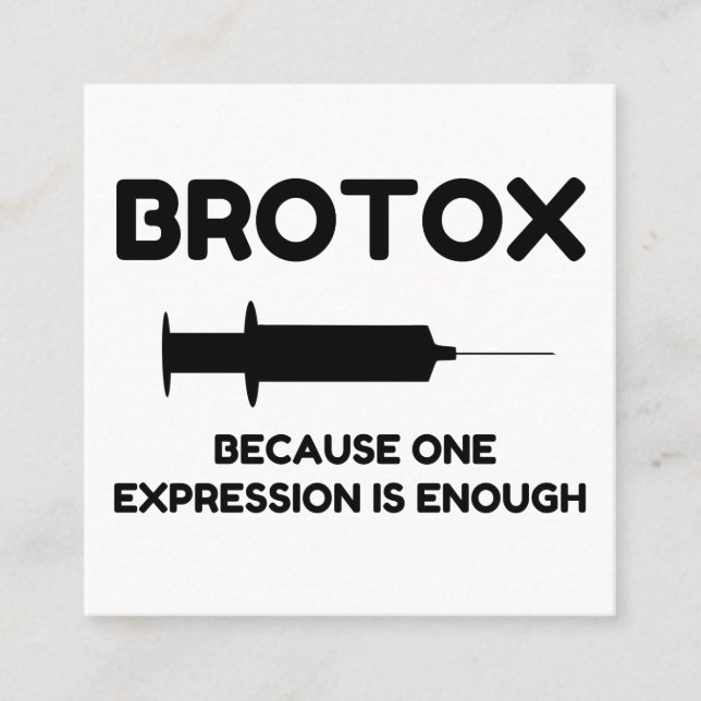 Botox Expression Square Business Card (Front)