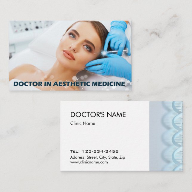 Botox injections around eyes by aesthetic doctor business card (Front/Back)