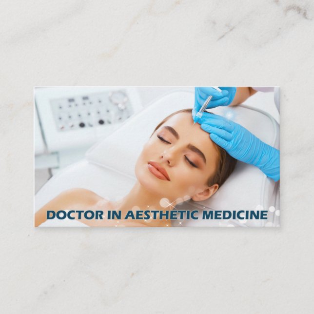 Botox injections on forehead by aesthetic doctor business card (Front)