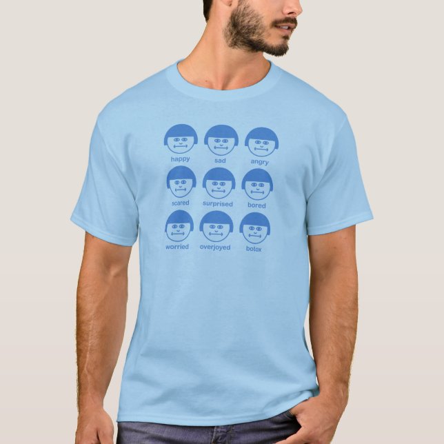 Botox SkyBlue Print Basic T-shirt (Front)
