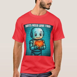 Bots Need Love Too - Men's Bright Red T-Shirt