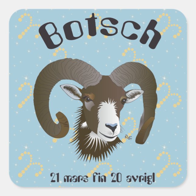 Botsch 21 mars fin 20 avrigl Tatgader Square Sticker (Front)