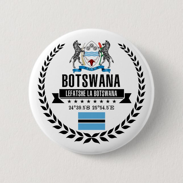 Botswana 6 Cm Round Badge (Front)