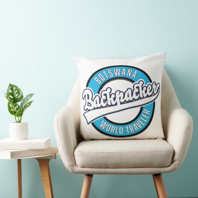 Botswana backpacker world traveller logo. cushion (Chair)