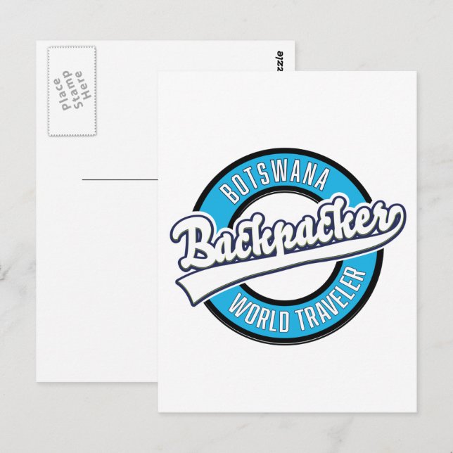 Botswana backpacker world traveller logo. postcard (Front/Back)