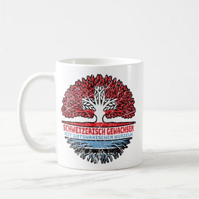 Botswana Botswanisch Schweizer Schweiz Baum Wurzel Coffee Mug (Left)