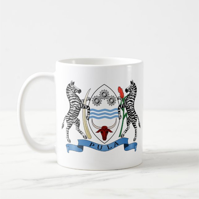 Botswana Coat of Arms Coffee Mug (Left)