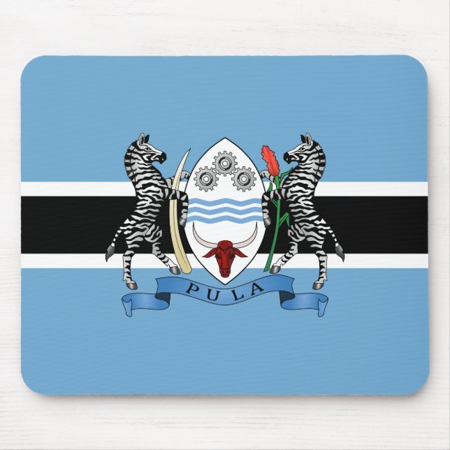 Botswana Coat of Arms/ Flag Mouse Pad (Front)