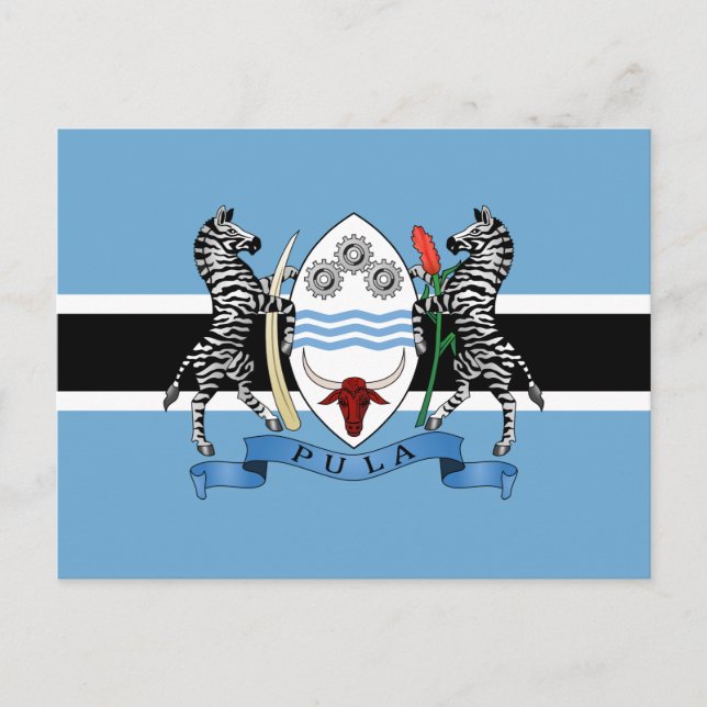 Botswana Coat of Arms/ Flag Postcard (Front)