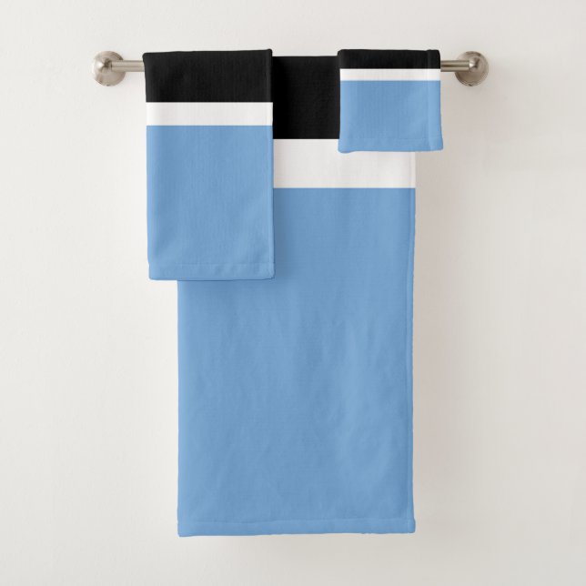 Botswana flag bath towel set (Insitu)