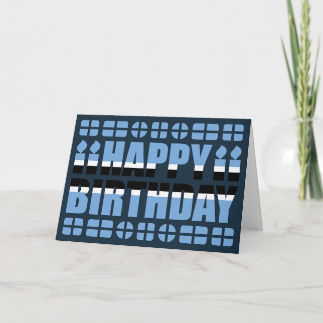 Botswana Flag Birthday Card (Front)