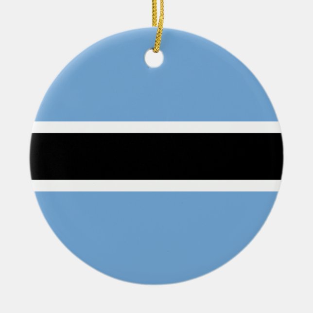 Botswana Flag Ceramic Tree Decoration (Front)