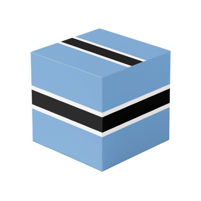 Botswana flag cube (Front Angled)