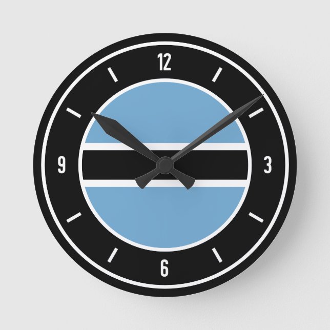 Botswana Flag Elegant Round Clock (Front)