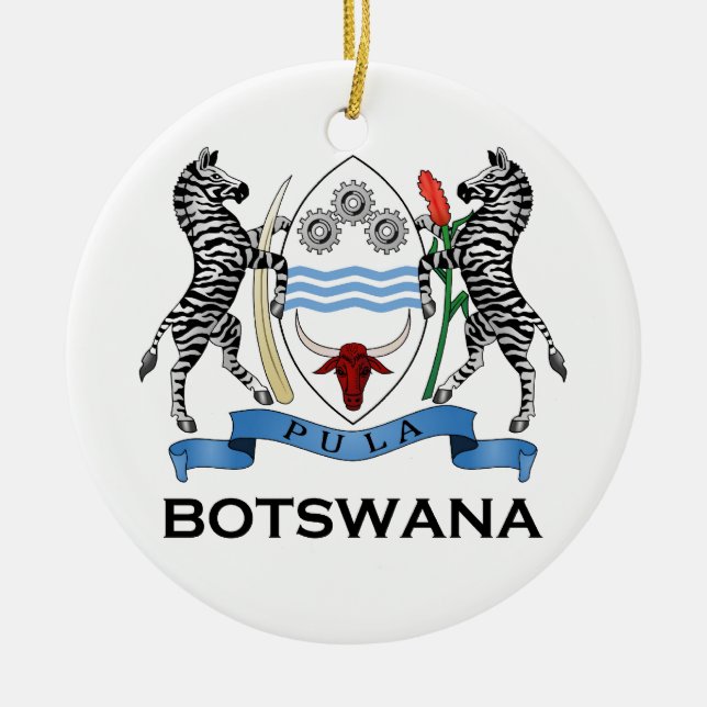 BOTSWANA - flag/emblem/coat of arms/symbol Ceramic Tree Decoration (Front)
