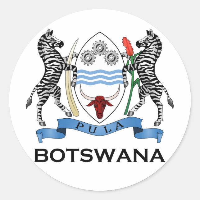 BOTSWANA - flag/emblem/coat of arms/symbol Classic Round Sticker (Front)