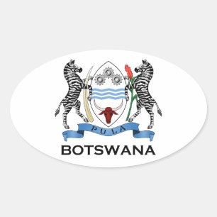 BOTSWANA - flag/emblem/coat of arms/symbol Oval Sticker