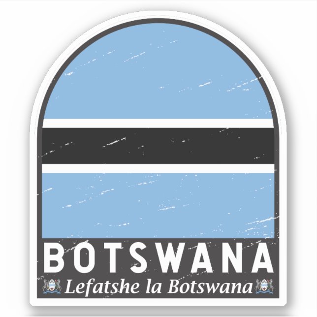 Botswana Flag Emblem Distressed Vintage (Front)