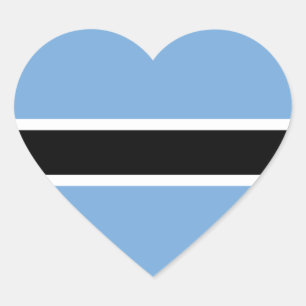 Botswana Flag Heart Sticker