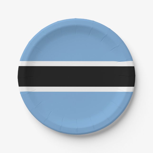 Botswana Flag Paper Plate (Front)